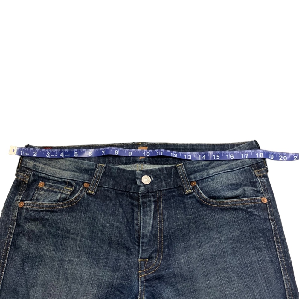 7 for all mankind Women'A' pocket flare jeans low rise dark wash Size 32 !! - Picture 5 of 14